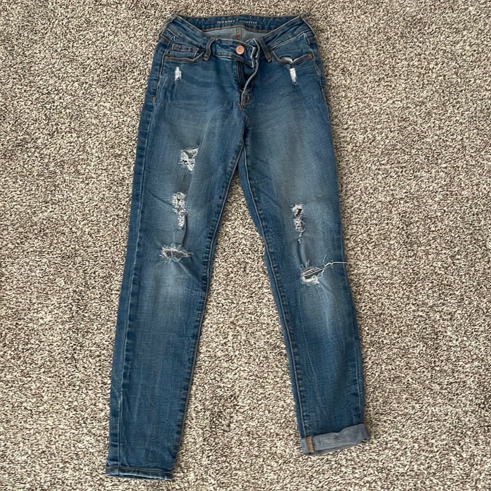 Old Navy Rockstar Mid-rise distressed jeans